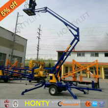 hot sale hydraulic mobile boom crank arm lift platform trailing telescopic lifter for sale